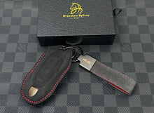 Load image into Gallery viewer, Alcantara Key Case Keychain Set for Porsche Macan EV 4S / Turbo Exclusive Edition
