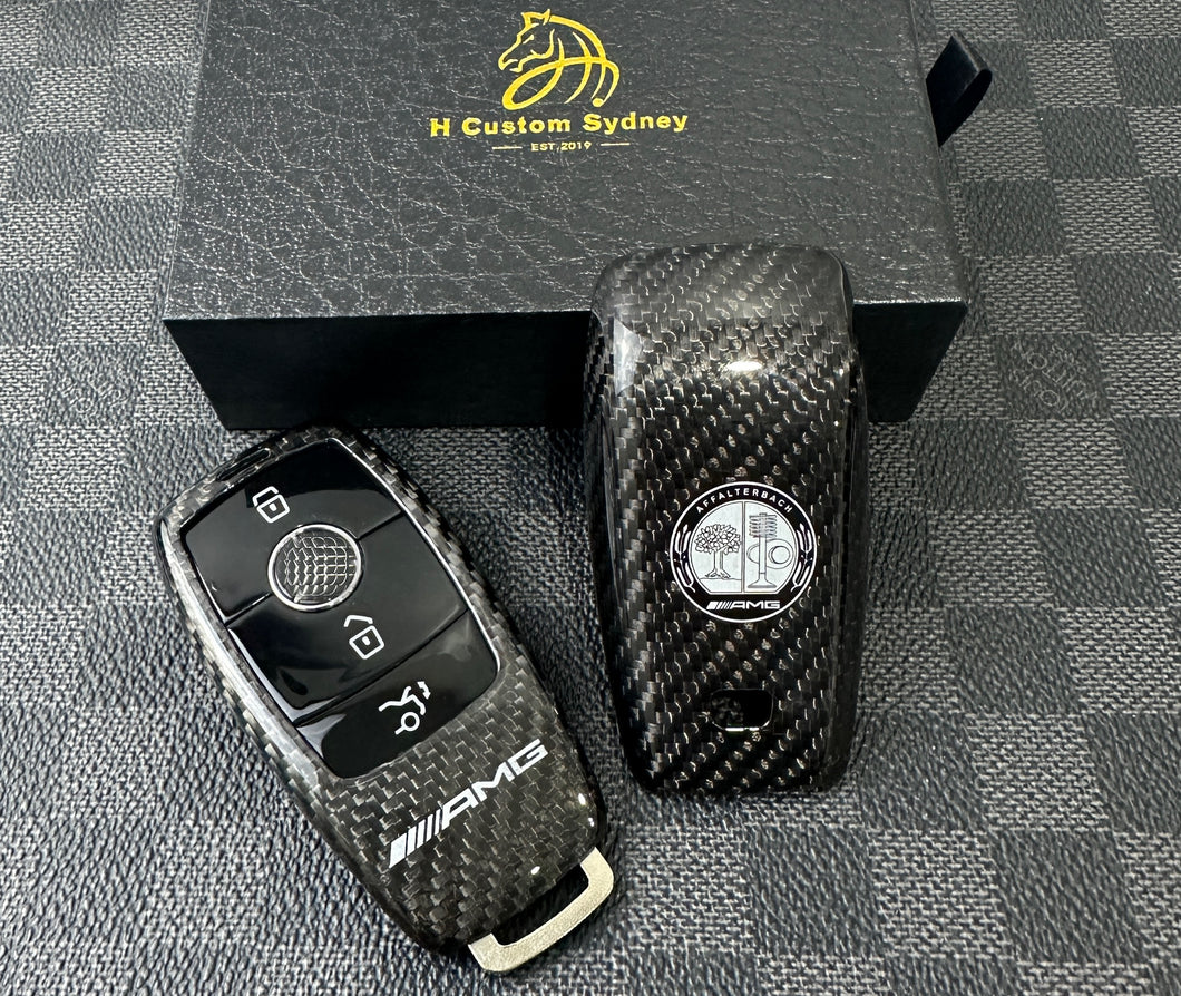 Luxury Genuine Carbon Fiber Key Cover Case For Mercedes AMG Model A C E CLA GLC GLE GLS Class Custom Made Limited Edition