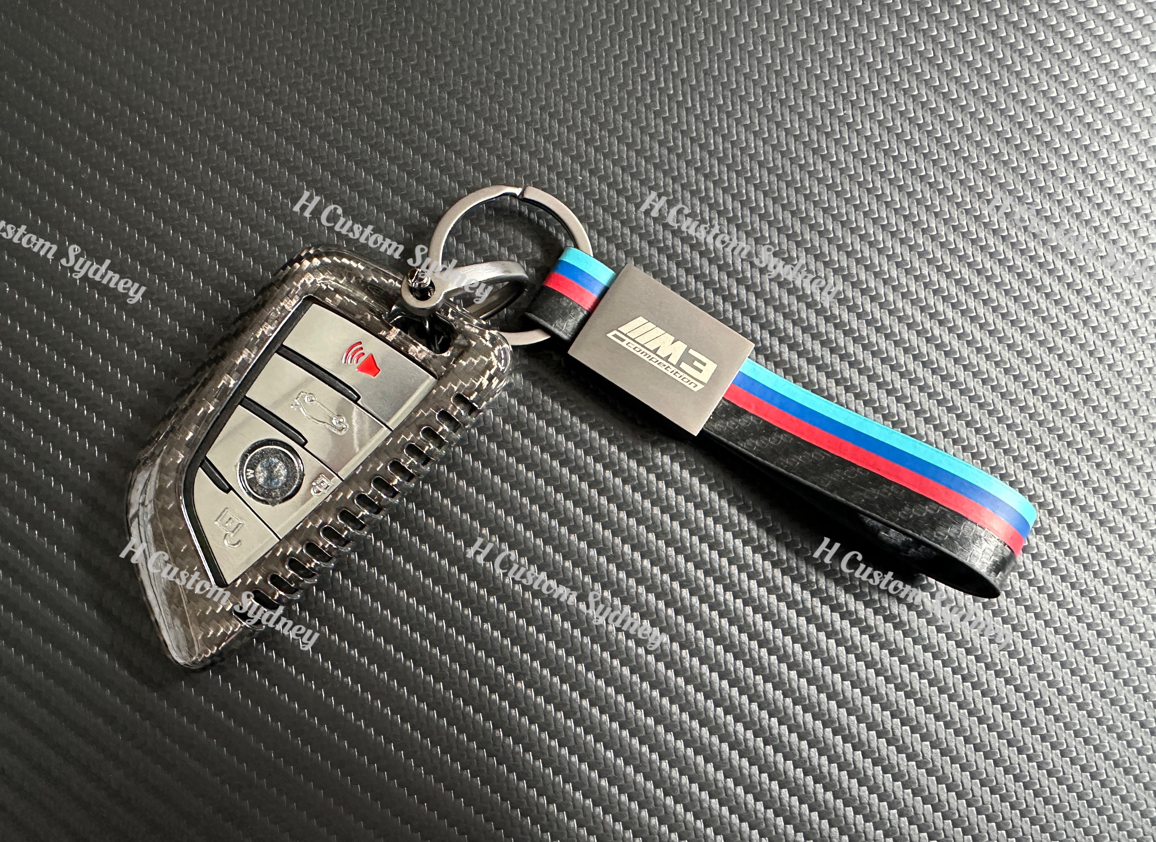 Premium Carbon Fiber Key Fob Cover Keychain Set For BMW M3 M4 M5 M8 X3 ...