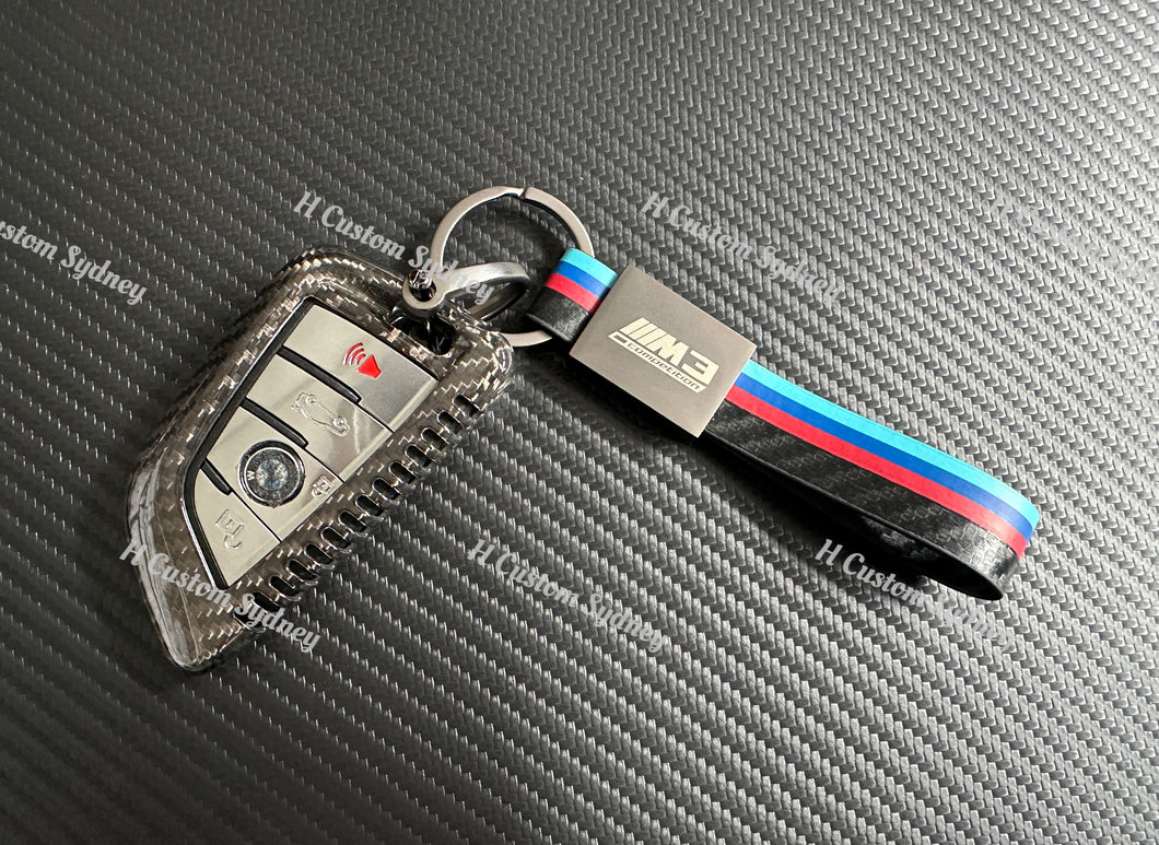 Premium Carbon Fiber Key Fob Cover Keychain Set For BMW M3 M4 M5 M8 X3M X4M X5M X6M Competition Exclusive Made