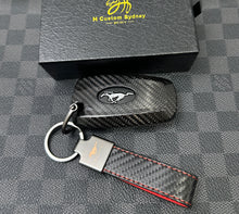 Load image into Gallery viewer, Premium Genuine Carbon Fiber Key Fob Cover Keychain Pack For Ford Mustang GT Exclusive Made
