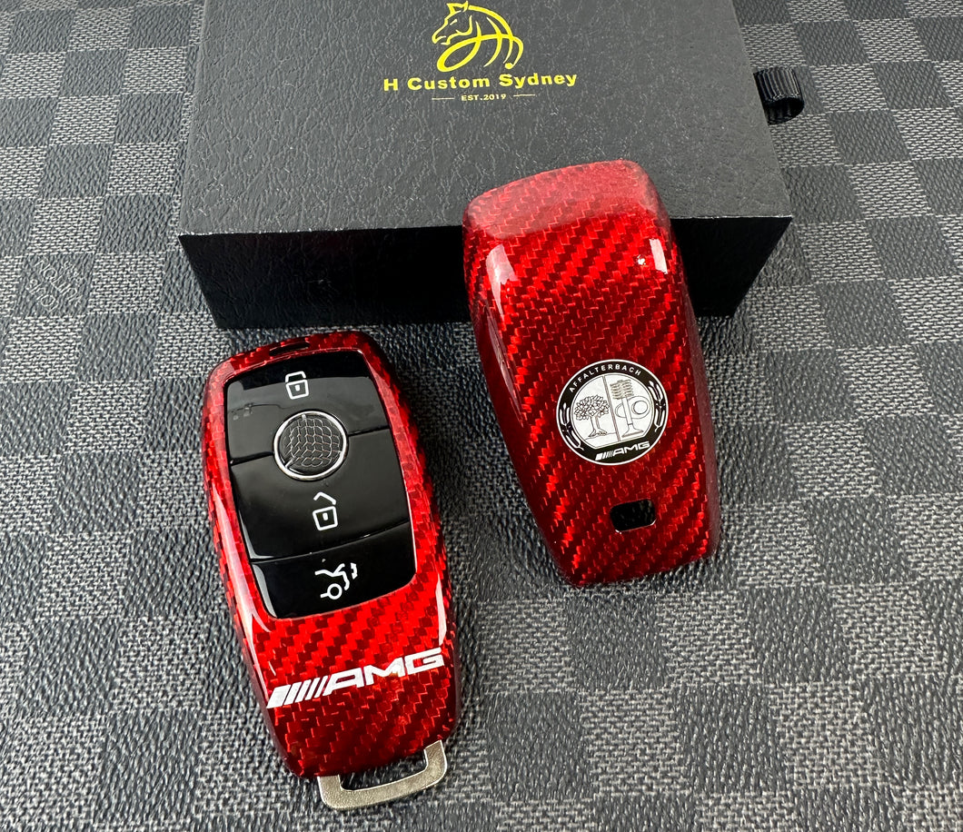 Premium Fiber Key Fob Cover Case Keychain For Mercedes A B C E S CLA GLB GLC GLE GLS G AMG GT Class Exclusive Made