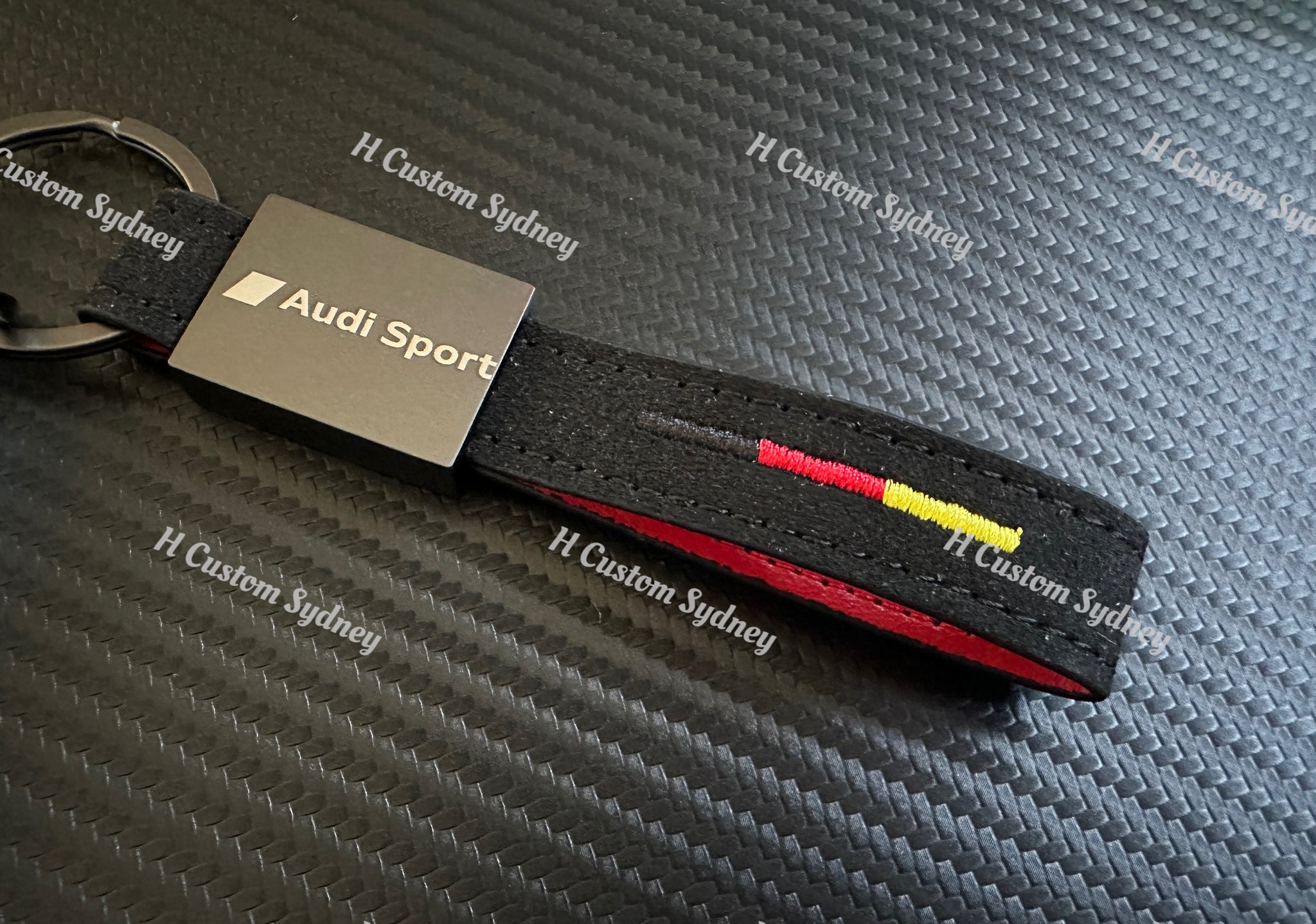 Custom Made Audi Sport Alcantara Keyring Keychain For Audi S3 RS3 S4 R ...