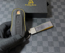 Load image into Gallery viewer, Luxury Alcantara and Nappa Leather Key Fob Cover Case Keychain Pack For Porsche Turbo S Model Custom Made Exclusive Gift
