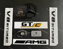 Load image into Gallery viewer, Gloss Black Full Badges Package For Mercedes AMG GTC C190 ONLY Exclusive Pack
