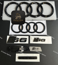 Load image into Gallery viewer, Gloss Full Black S6 Badges Package For Audi S6 C7 C8 Exclusive Pack
