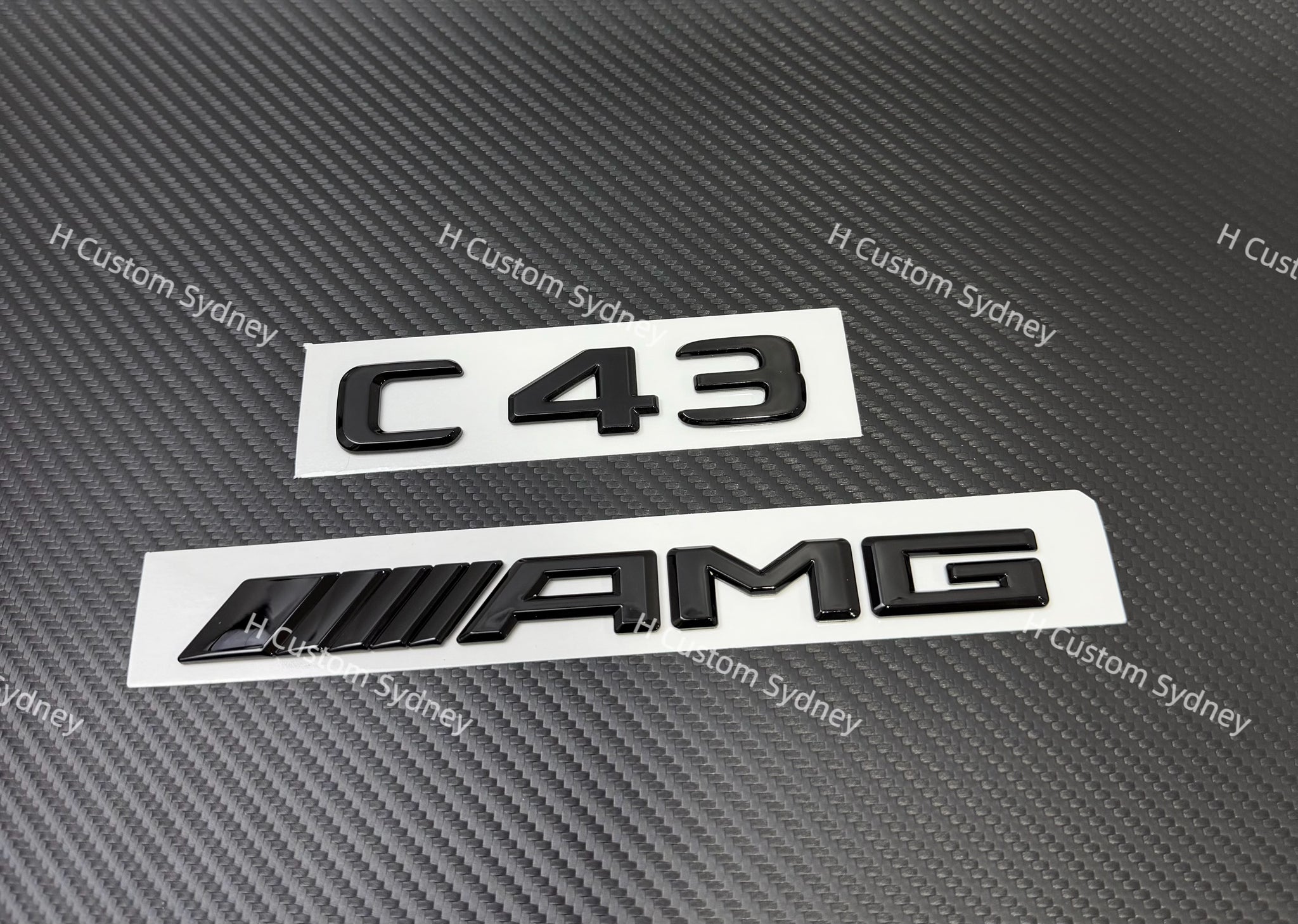 Gloss Black Mercedes C43 AMG Rear Badges – Side Emblems For C Class 2013-23