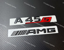 Load image into Gallery viewer, A45S Matte Black Full Black Badges Emblems Package For Mercedes A45S W177 2023+ Model Exclusive Night Edition Pack
