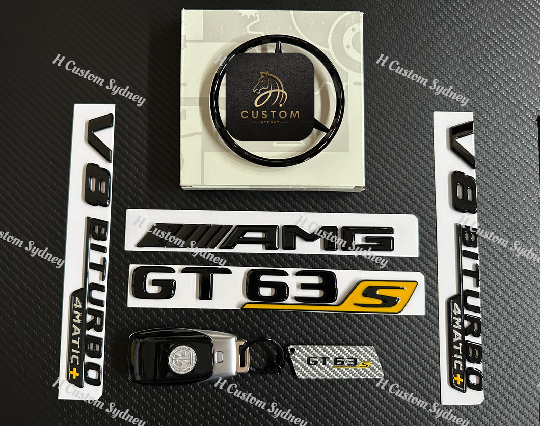 Gloss Black Full Badges Package For Mercedes AMG GT63S X290 Custom Edition