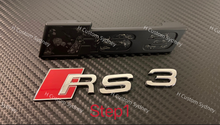 Load image into Gallery viewer, Audi RS3 Gloss Black Badges Emblems Package for RS3 8V 8Y Exclusive Pack
