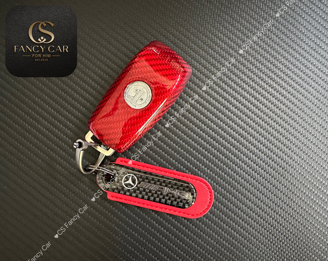 Premium Fiber Key Fob Cover For Mercedes C63s E63s GLC63s GLE63s GT63S GLS63 AMG Model