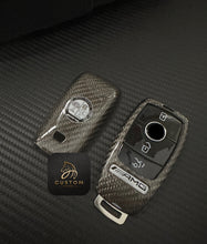 Load image into Gallery viewer, AMG Premium Genuine Carbon Fiber Key Fob Cover Case For Mercedes AMG Model A35 CLA35 GLB35 GLA35 GLC43 GLE53 E53 Exclusive Made
