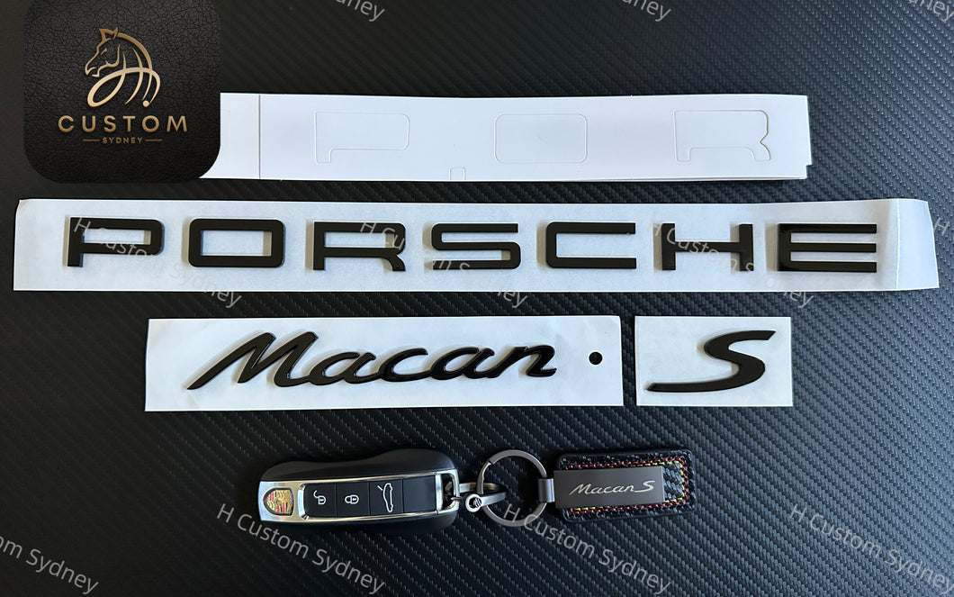 Gloss Black Porsche Macan S Badges Package For Porsche Macan S Exclusive Pack