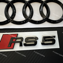 Load image into Gallery viewer, RS5 Gloss Black Full Badges Package For Audi RS5 2013-2023 Exclusive Pack
