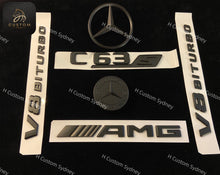 Load image into Gallery viewer, C63S Matte Black Badges Package For Mercedes C63S AMG W205 C205 A205 S205 Exclusive Pack
