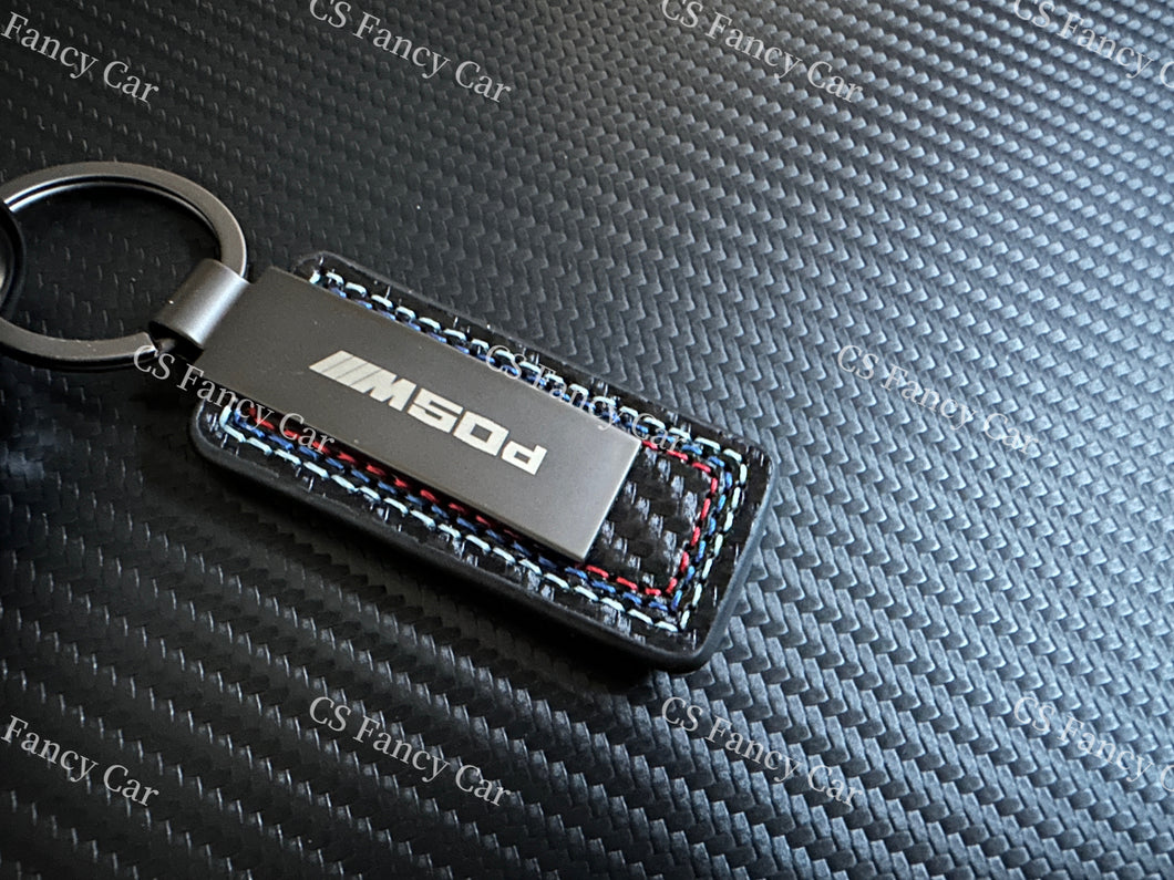 M50d Genuine Carbon Fiber Keyring Key Fob Cover For BMW X5 X6 X7 M50d Model Custom Made Exclusive Gift