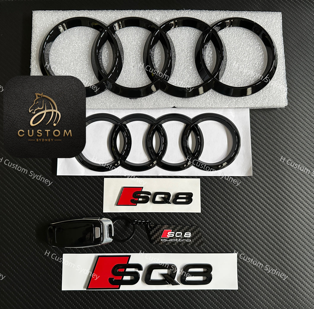 SQ8 Gloss Black Full Badges Package For Audi SQ8 Exclusive Pack