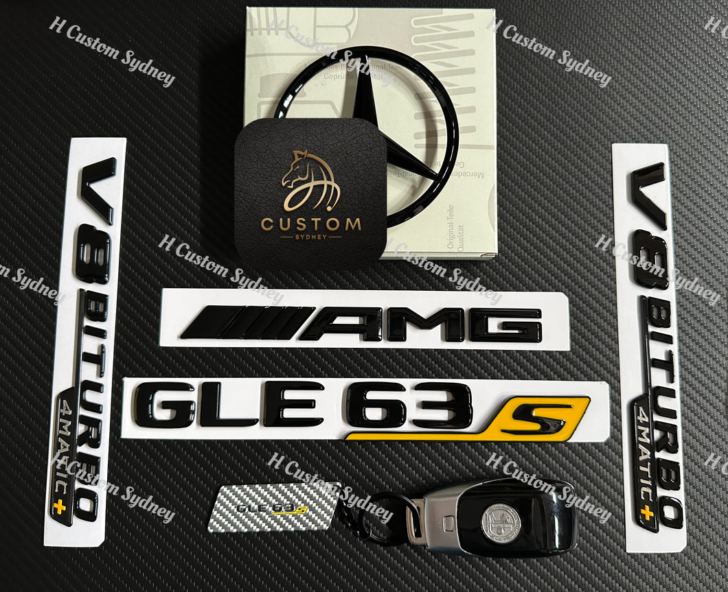 GLE63S Gloss Black Badges Package For Mercedes GLE63S V167 C167 2020-2023 Exclusive Pack