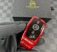 Load image into Gallery viewer, Premium Fiber Key Fob Cover Set For Mercedes C63s E63s GLC63s GLE63s GT63S AMG Model
