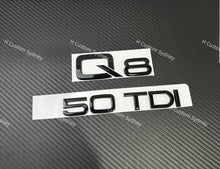 Load image into Gallery viewer, Q8 Gloss Black Full Badges Package For Audi Q8 Quattro 55TFSI 50TDI Exclusive Pack

