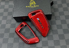 Load image into Gallery viewer, M2CS Genuine Carbon Fiber Keyring Key Fob Cover Pack For BMW New M2CS G87 2023-2026 Custom Made
