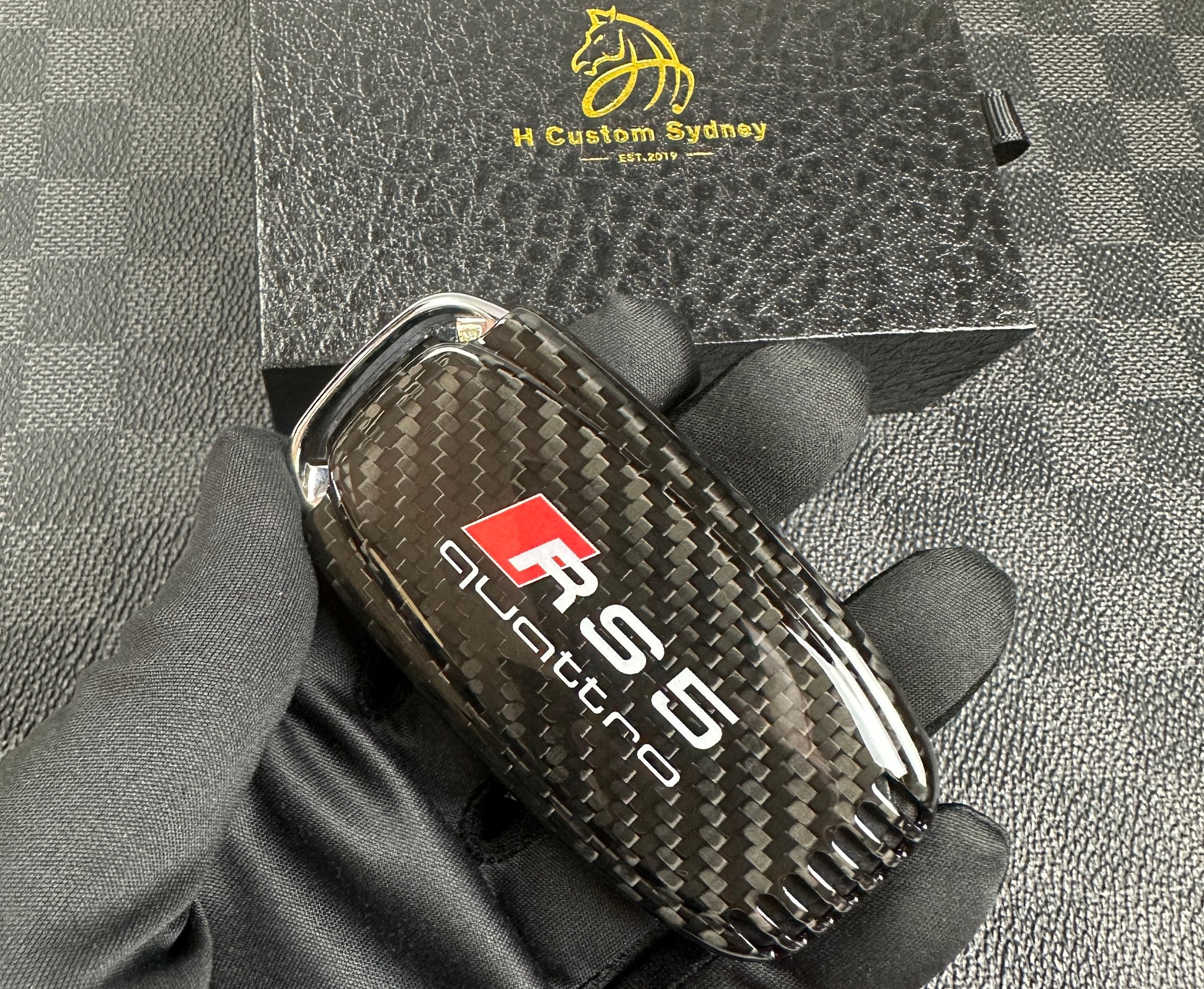 Porte-clés Voiture Fibre De Carbone Pour Audi RS - Design Sportif, Durable Et Portable