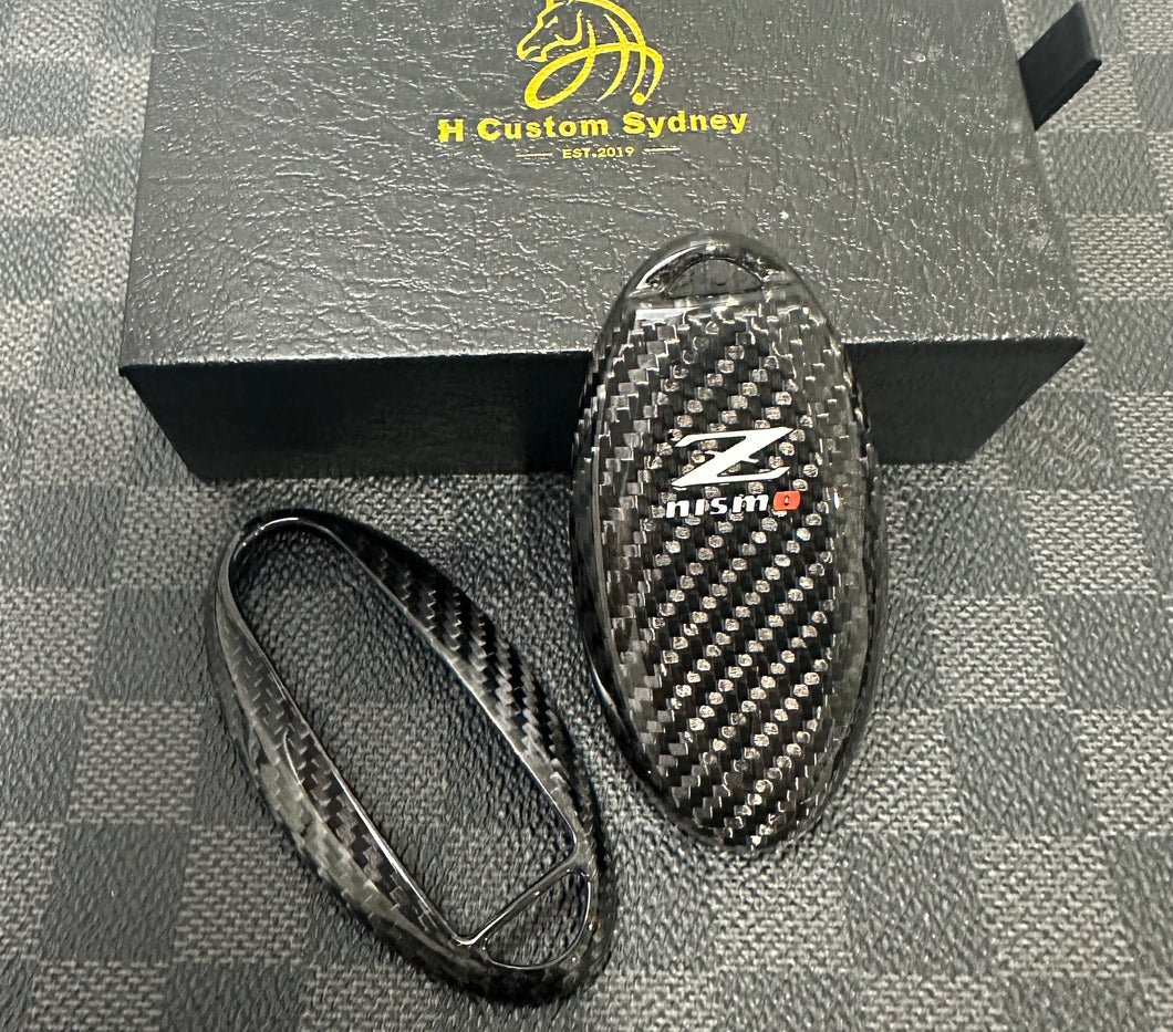 Premium Carbon Fiber Key Fob Cover Case Fit For Nissan Z Nismo Z34 Model Exclusive Made