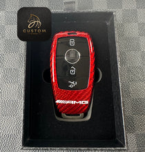 Load image into Gallery viewer, Premium Fiber Key Fob Cover Case Keychain For Mercedes A B C E S CLA GLB GLC GLE GLS G AMG GT Class Exclusive Made
