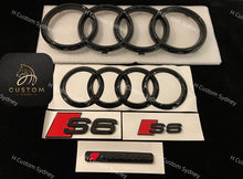 Load image into Gallery viewer, Gloss Black S6 Badges Package For Audi S6 C7 C8 Exclusive Pack
