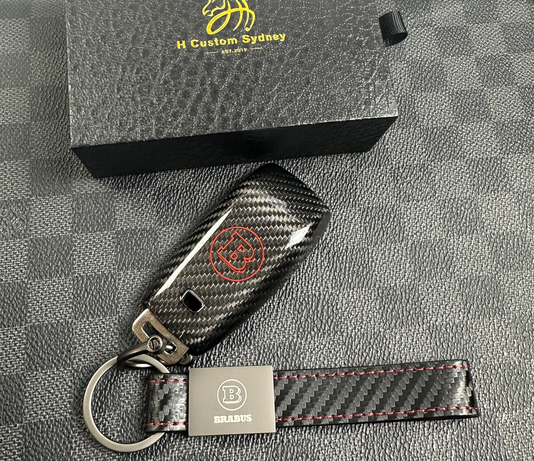 Brabus Style Premium Genuine Carbon Fiber Key Cover Case FOB For