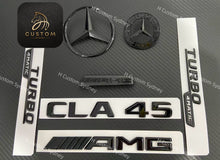 Load image into Gallery viewer, Gloss Black CLA45 Badges Package For Mercedes AMG CLA45 C117 Exclusive Pack
