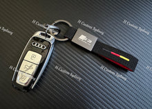 Load image into Gallery viewer, S3 S4 S5 S6 S7 S8 SQ2 SQ5 SQ7 SQ8 Alcantara Keyring Keychain For Audi models Custom Made Exclusive Gift
