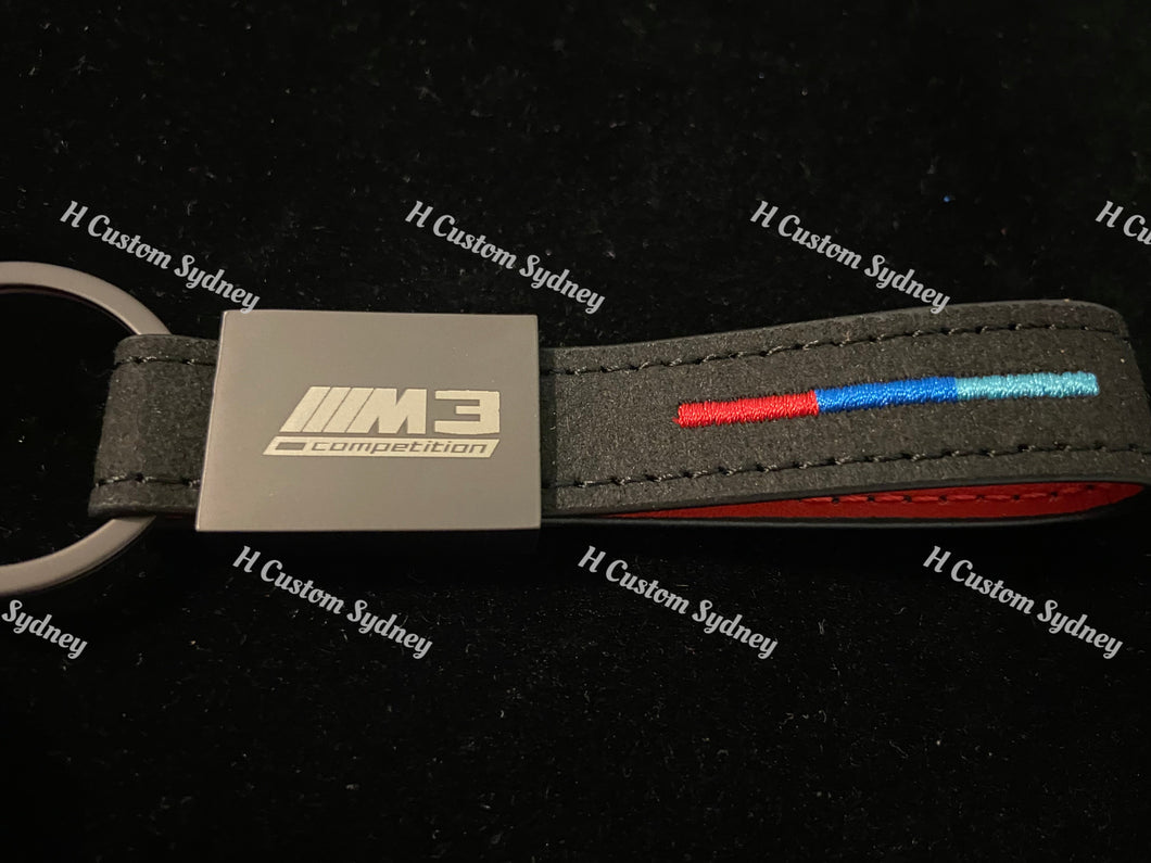 M3 M4 M5 M8 Competition Alcantara keyring Keychain For BMW M3 M4 M5 M8 Competition Custom Made Exclusive Gift