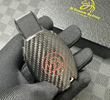Load image into Gallery viewer, Brabus Style Carbon Fiber Key Fob Cover Pack For Mercedes AMG A CLA C GLC GLE GLS Old Model key Exclusive Made
