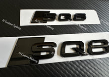 Load image into Gallery viewer, SQ8 Gloss Black Badges Package For Audi SQ8 Full Blacked Out Exclusive Pack
