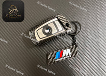 Load image into Gallery viewer, Premium Genuine Carbon Fiber Key Fob Cover Case Keychain For BMW M Performance Models Exclusive Pack
