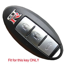Load image into Gallery viewer, Alcantara Key Case &amp; Keychain Set For Nissan GT-R ExclusiveEdition
