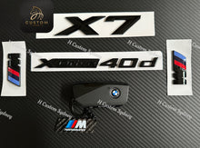 Load image into Gallery viewer, Gloss Black X7 Xdrive 40d Full Badges Emblem For BMW X7 G07 LCI 2022-2024 Exclusive Pack
