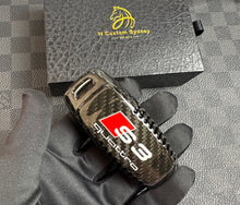 Load image into Gallery viewer, Genuine Carbon Fiber Key Fob Cover Keyring Pack For Audi S3 RS3 GY Model 2021-2023 Exclusive Gift
