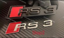 Load image into Gallery viewer, Audi RS3 Gloss Black Badges Emblems Package for RS3 8V 8Y Exclusive Pack
