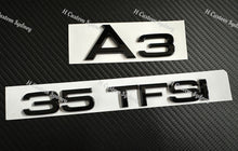 Load image into Gallery viewer, Gloss Black A3 Badges Package For Audi A3 35TFSI 8V 8Y Exclusive Pack
