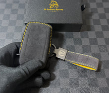 Load image into Gallery viewer, Luxury Alcantara and Nappa Leather Key Fob Cover Case Keychain Pack Fit For Land Rover Range Rover SVR Model Custom Made Exclusive Gift
