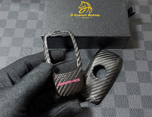 Load image into Gallery viewer, Premium Carbon Fiber Key Fob Cover Set For Mercedes C63s E63s GLC63s GLE63s GT63S AMG Model Exclusive Pink Edition
