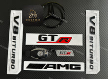 Load image into Gallery viewer, Gloss Black Full Badges Package For Mercedes AMG GTR C190 ONLY Exclusive Pack
