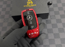 Load image into Gallery viewer, Luxury Carbon Fiber Key Fob Cover Case For Mercedes W205 C63S AMG 2019-2023 Model Custom Made Exclusive Edition
