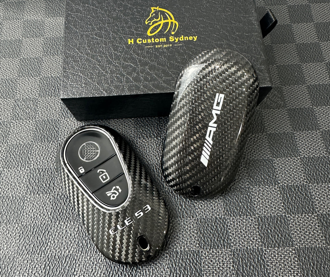Premium Carbon Fiber Key Fob Cover For Mercedes AMG New CLE53 Model Exclusive Edition