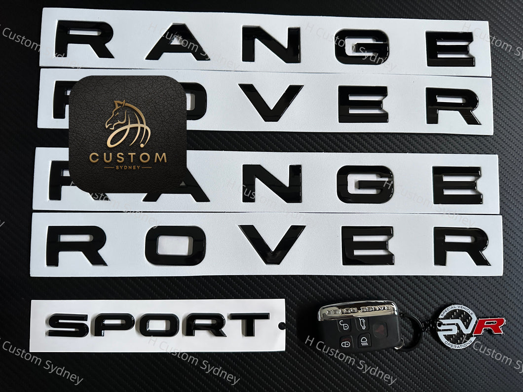 OEM Gloss Black Range Rover Badges Package For Range Rover Sport Exclusive Pack