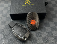 Load image into Gallery viewer, Luxury Carbon Fiber AMG Key Fob Cover Set Fit For Mercedes A C GLC GLE GLS CLA GLA Class A45 CLA45 GLA45 C43 C63S GLC63s GLE63S GLS63 Exclusive Edition
