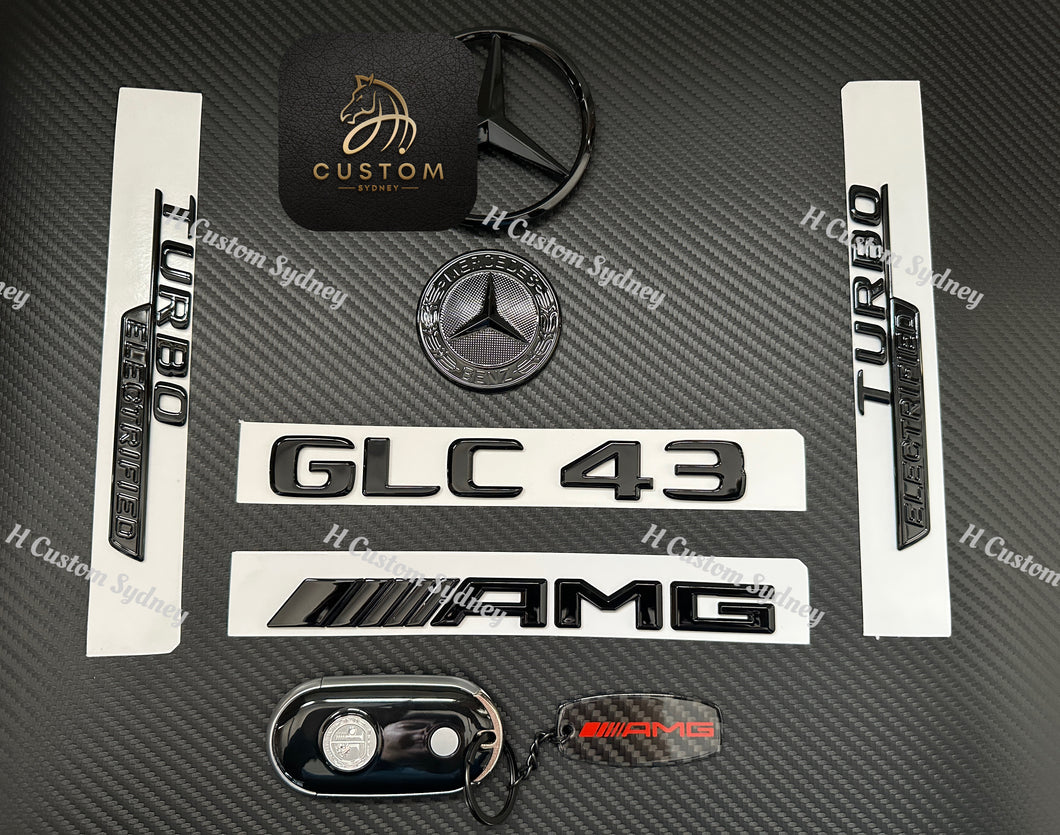 Gloss Black GLC43 Badges Full Package For Mercedes AMG GLC43 X254 SUV ONLY