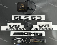 Load image into Gallery viewer, Gloss Black GLS63 AMG Badges Package For Mercedes GLS63 X166 Night Edition
